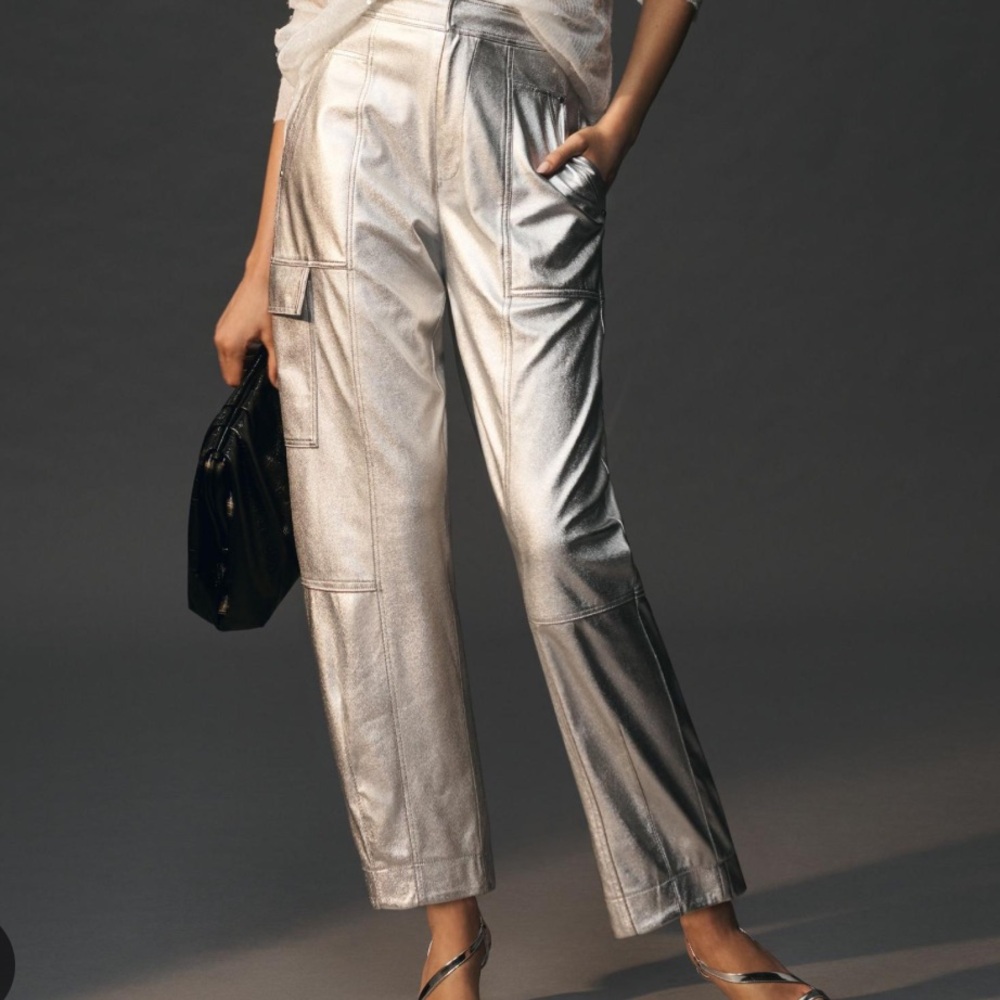 Anthropologie Silver Barrel Pants